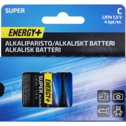 Alkaliparisto Super, C, 4 kpl