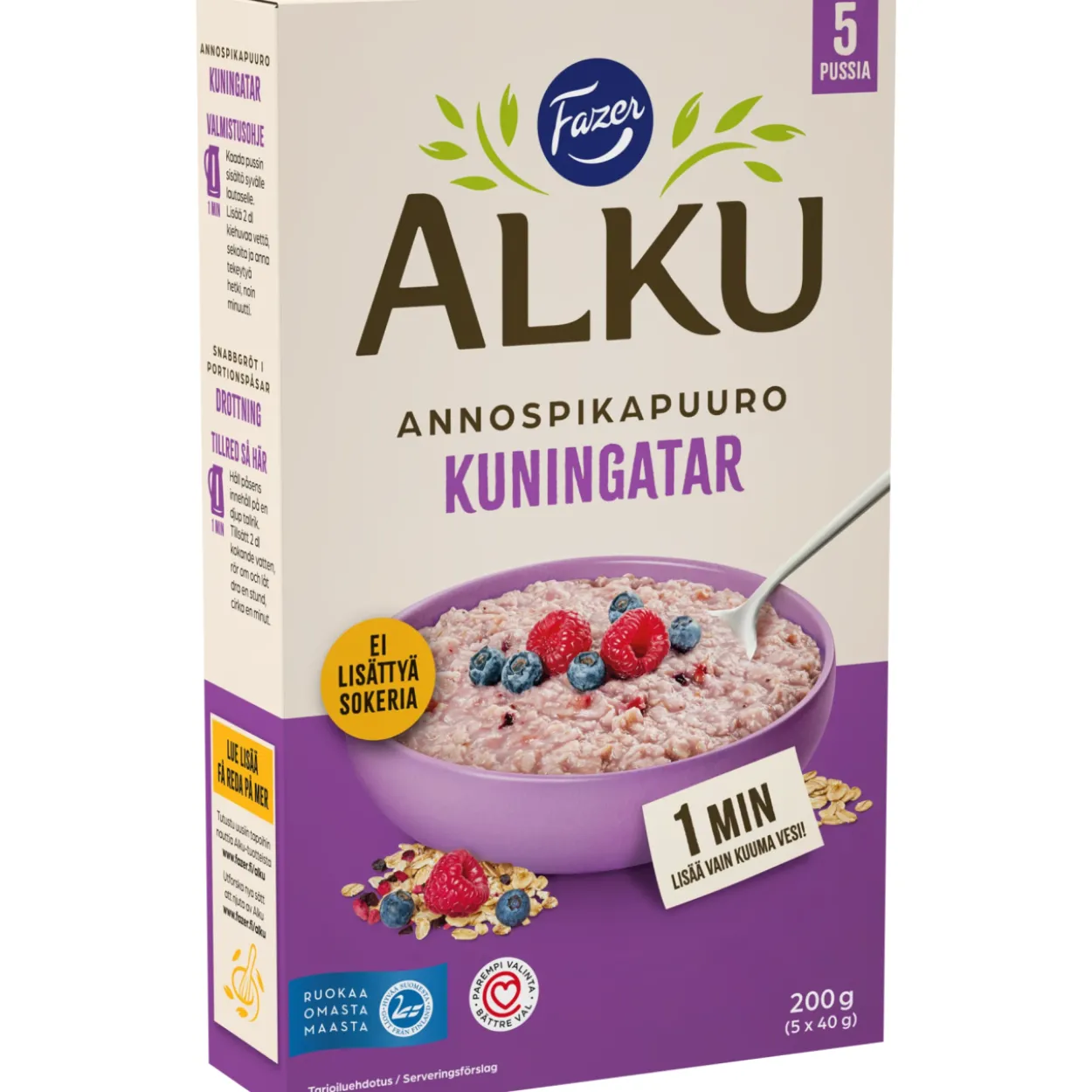 Annospikapuuro Fazer Alku 5 x 40 g Kuningatar