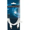Antennikaapeli Energy+ Coax uros - Coax naaras 1,5 m, valkoinen