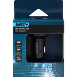 Autolaturi 12 V Energy+ USB-A (QC) + USB-C (PD, 30 W)