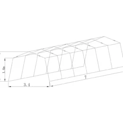 Autoteltta Prohall 3,4 x 7 m, harmaa