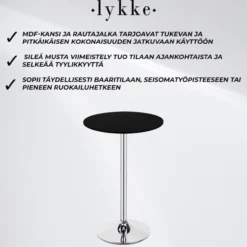 Baaripöytä Lykke Comfort musta