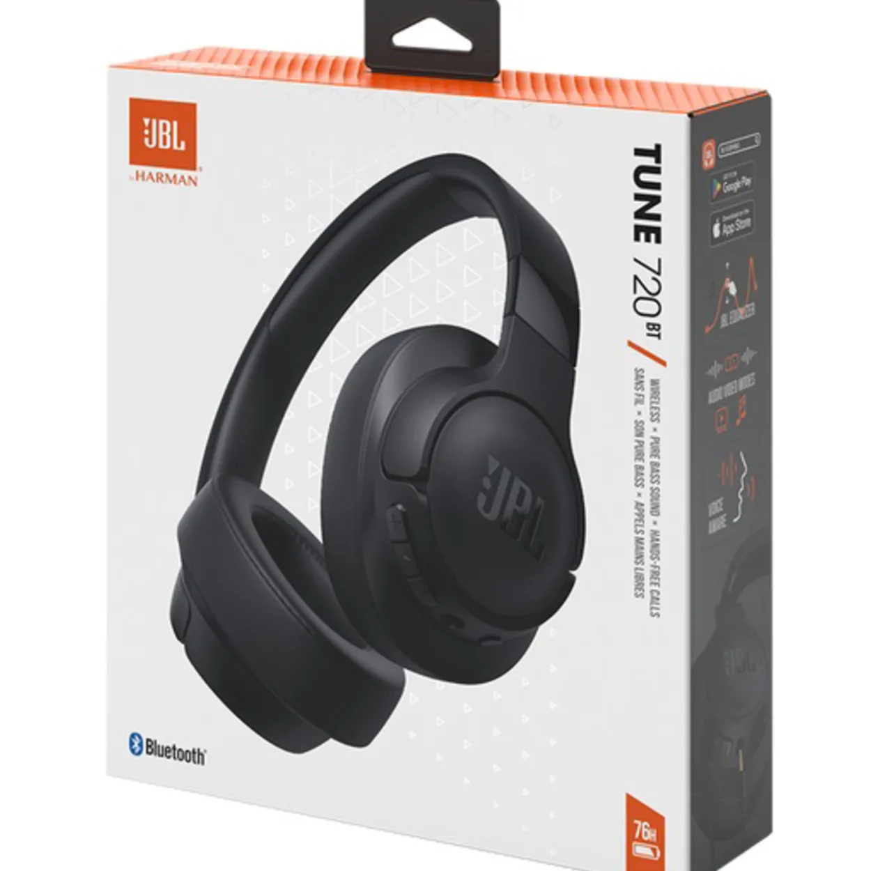 Bluetooth-sankakuulokkeet JBL T720BT, musta