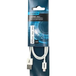 Data- & latauskaapeli Energy+ Apple Lightning uros - USB A uros 1 m, valkoinen