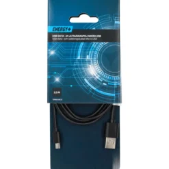 Data/latauskaapeli Energy+ USB 2.0 USB A uros - USB micro B uros, 2,0 m