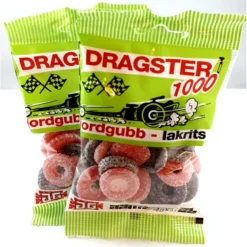 Dragster 50 g mansikka-salmiakki
