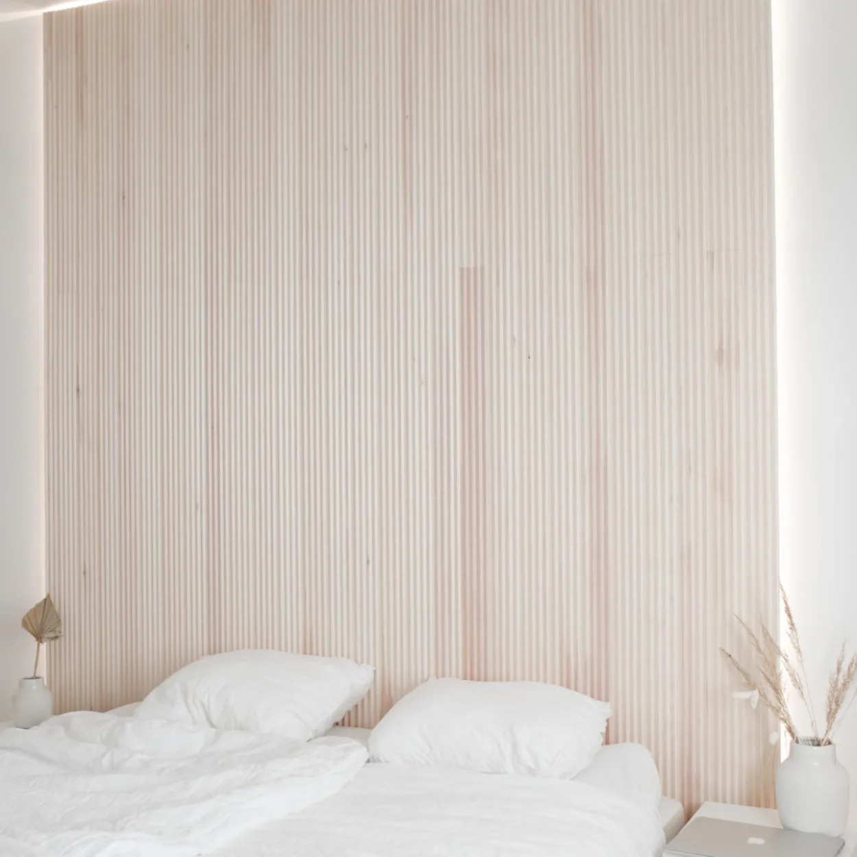 Dyyni-paneeli Cent 15x90x3300, Mänty, Valkolakattu, 5 kpl