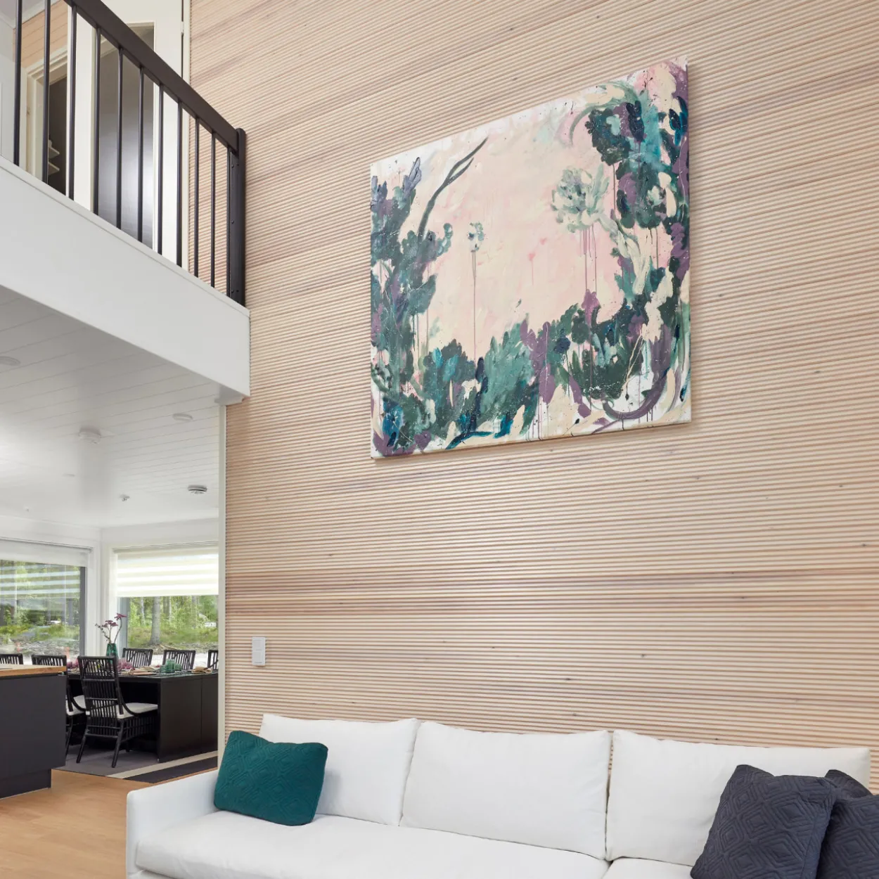 Dyyni-paneeli Cent 15x90x2400, Mänty, Valkolakattu, 5 kpl