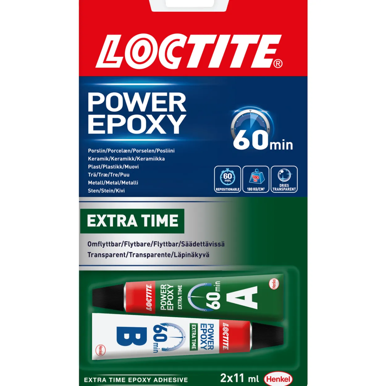 Epoksiliima Power Epoxy Extra Time 4 h 2 x 11 ml
