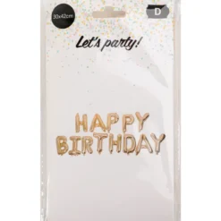 Foliopallobanneri Let's Party Happy Birthday kulta