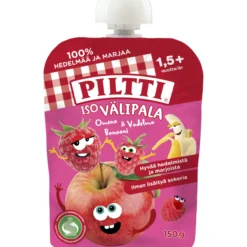 Hedelmäsose Piltti 150 g Iso välipala omena-vadelma-banaani 1,5 v