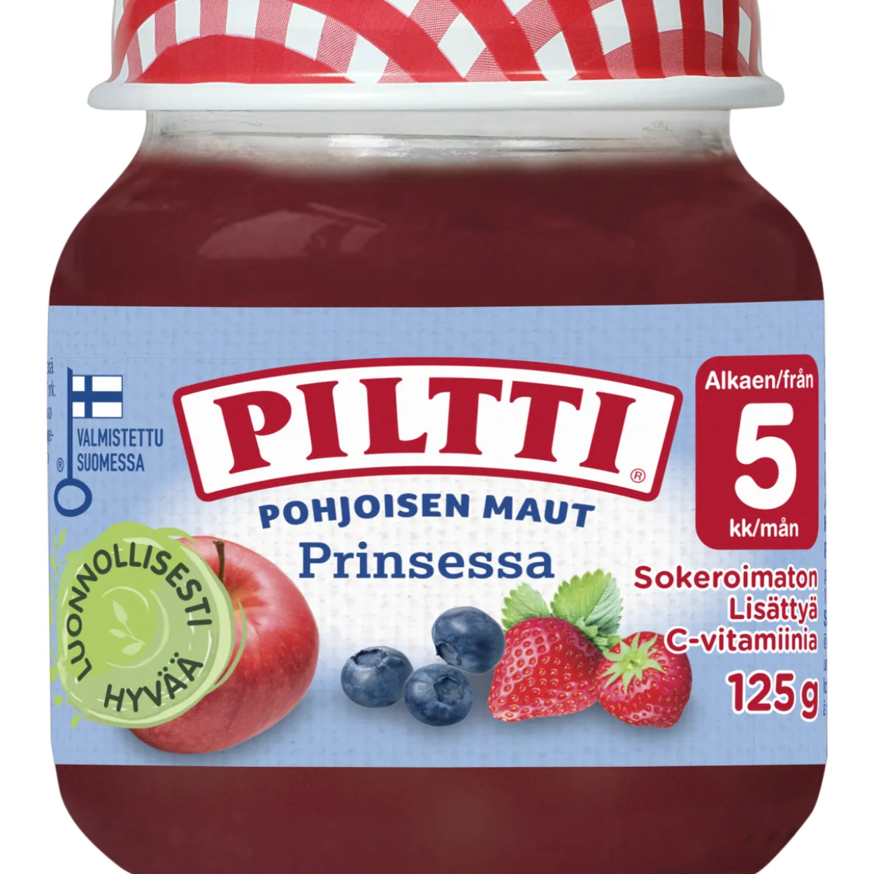 Hedelmäsose Piltti 125 g Pohjoisen Maut Prinsessa 5 kk