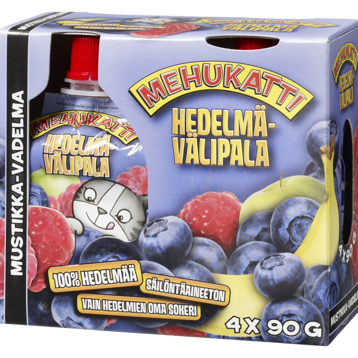 Hedelmävälipala 4 x 90 g Mustikka-vadelma