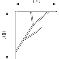 Hyllynkannatin Element System Tree 200 x 170 mm, mattamusta