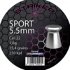 Ilmakiväärin luoti Striker Sport 5,5 mm (Cal .22) / 1,0 g, 250 kpl/pkt