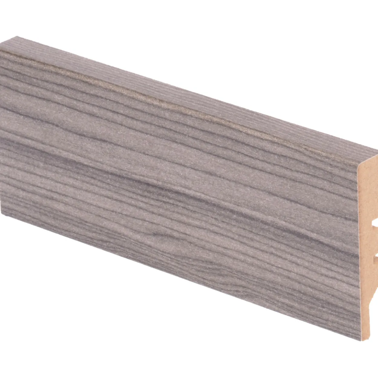 Jalkalista Maler Aava R2 MDF 12x58x2750 Harmaa Tammi, 5 kpl