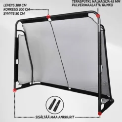 Jalkapallomaali ProSport Premium 300 x 200 cm, musta