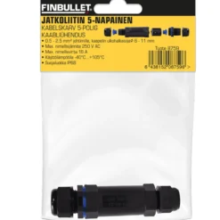 Jatkoliitin 5-napainen IP68 Finbullet
