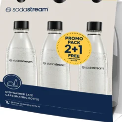Juomapullo SodaStream 3 x 1 l Fuse musta