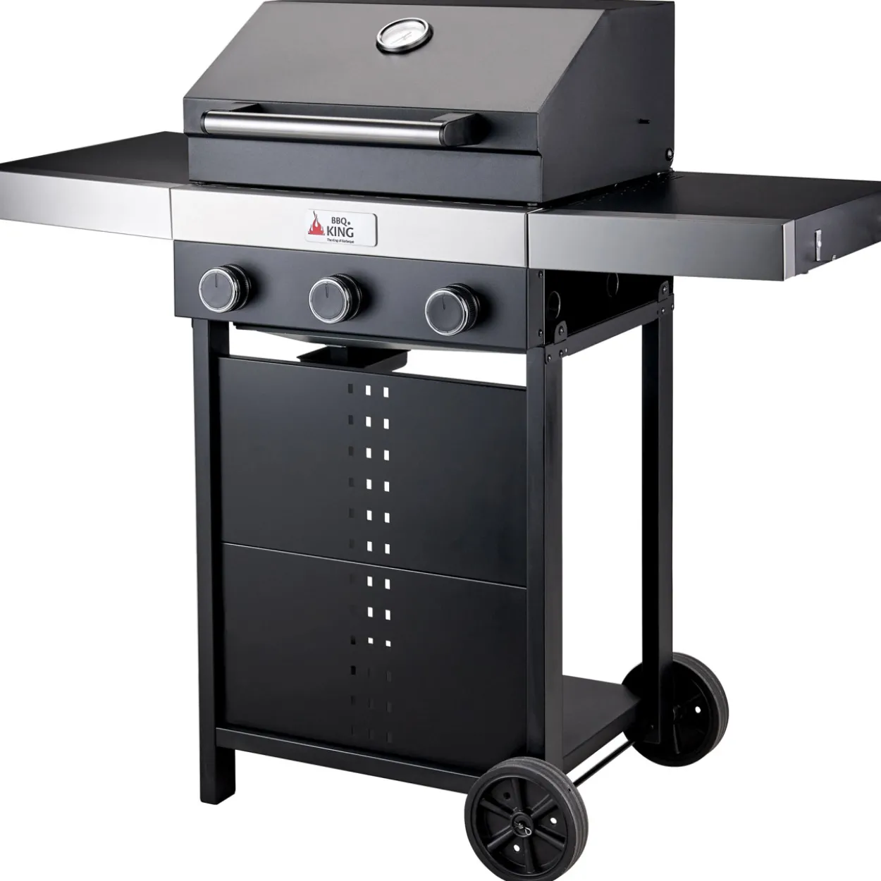 Kaasugrilli BBQ King Basic Series, 3 poltinta, taittuvat sivupöydät