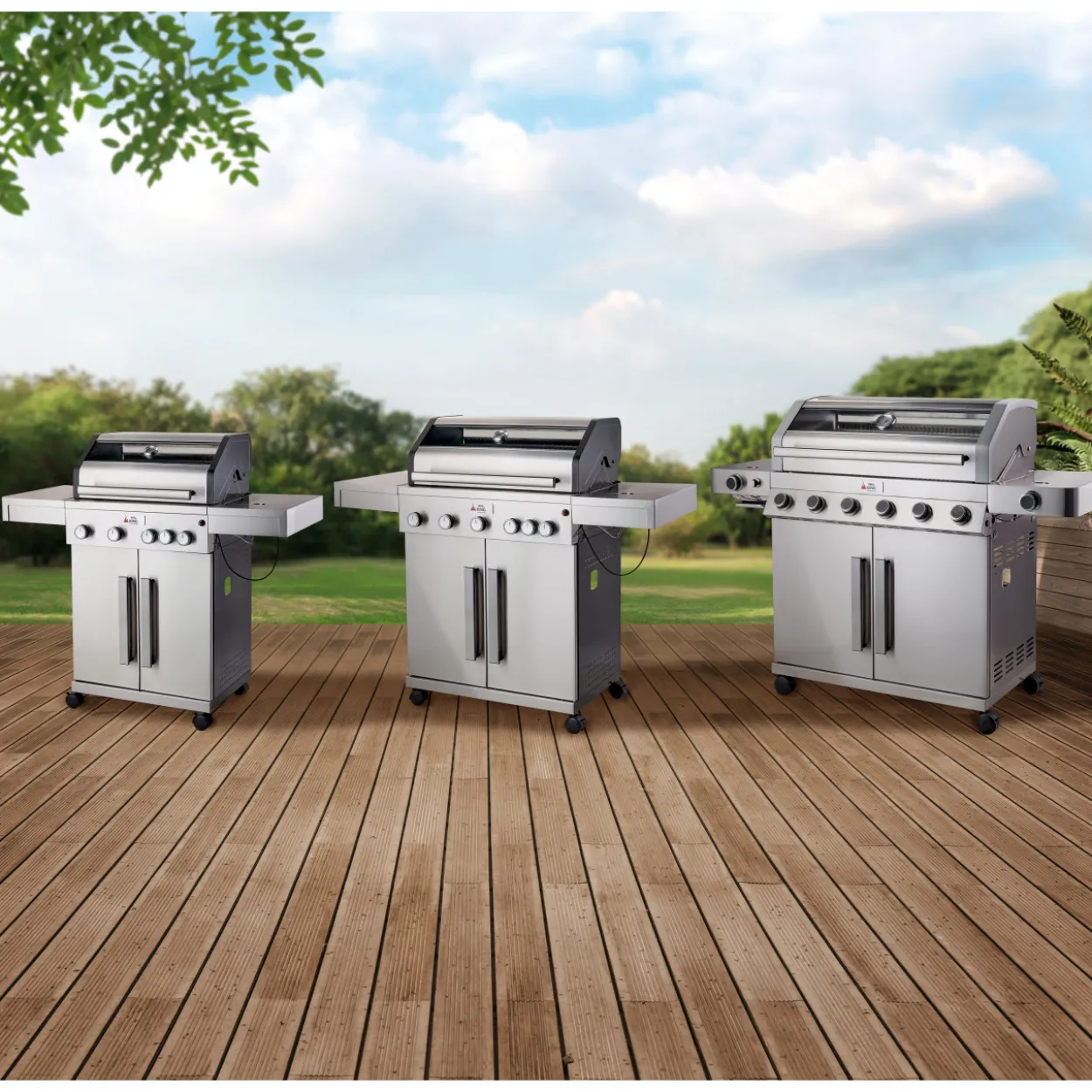 Kaasugrilli BBQ King Pro Series, 4 + 1 poltinta, lasi-ikkuna