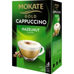 Kahvijuomajauhe Mokate Cappuccino Gold 8 kpl Hazelnut