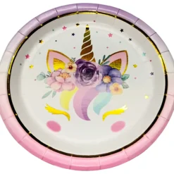 Kartonkilautanen Let's Party 8 kpl 18 cm Yksisarvinen