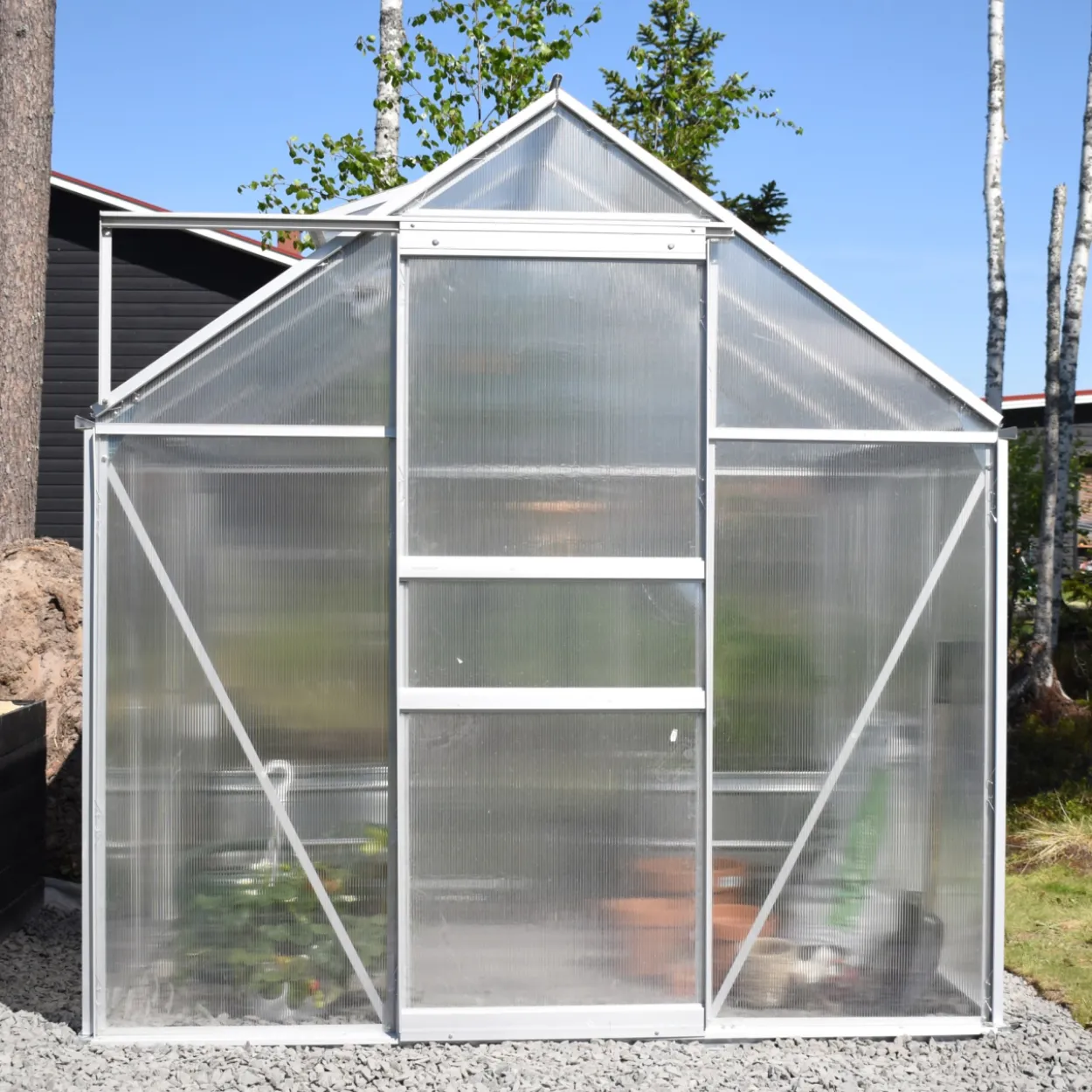 Kasvihuone Green Land 4,8 m², musta runko