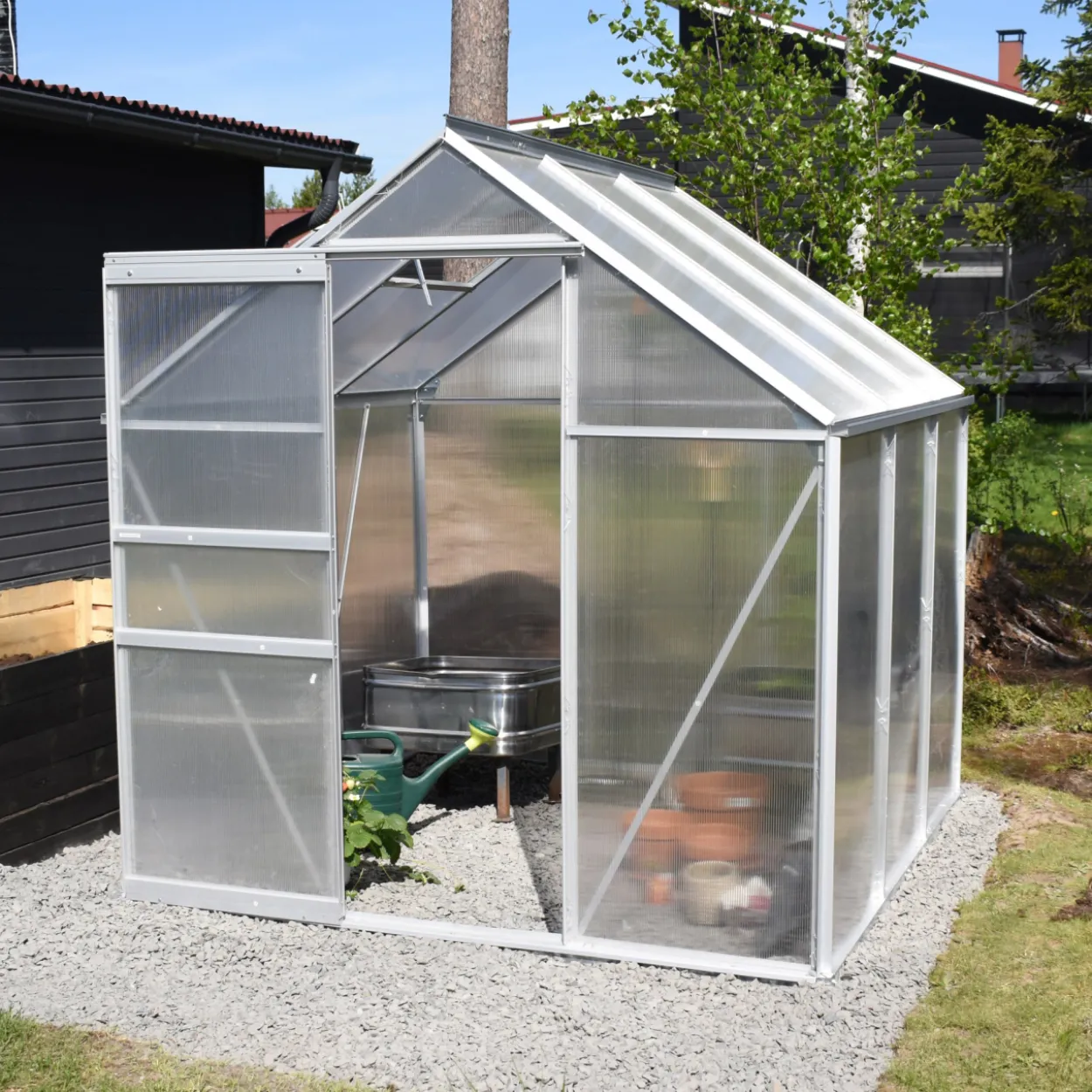 Kasvihuone Green Land 3,6 m², musta runko