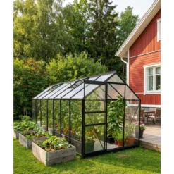 Kasvihuone Green Land 8,2 m², musta runko