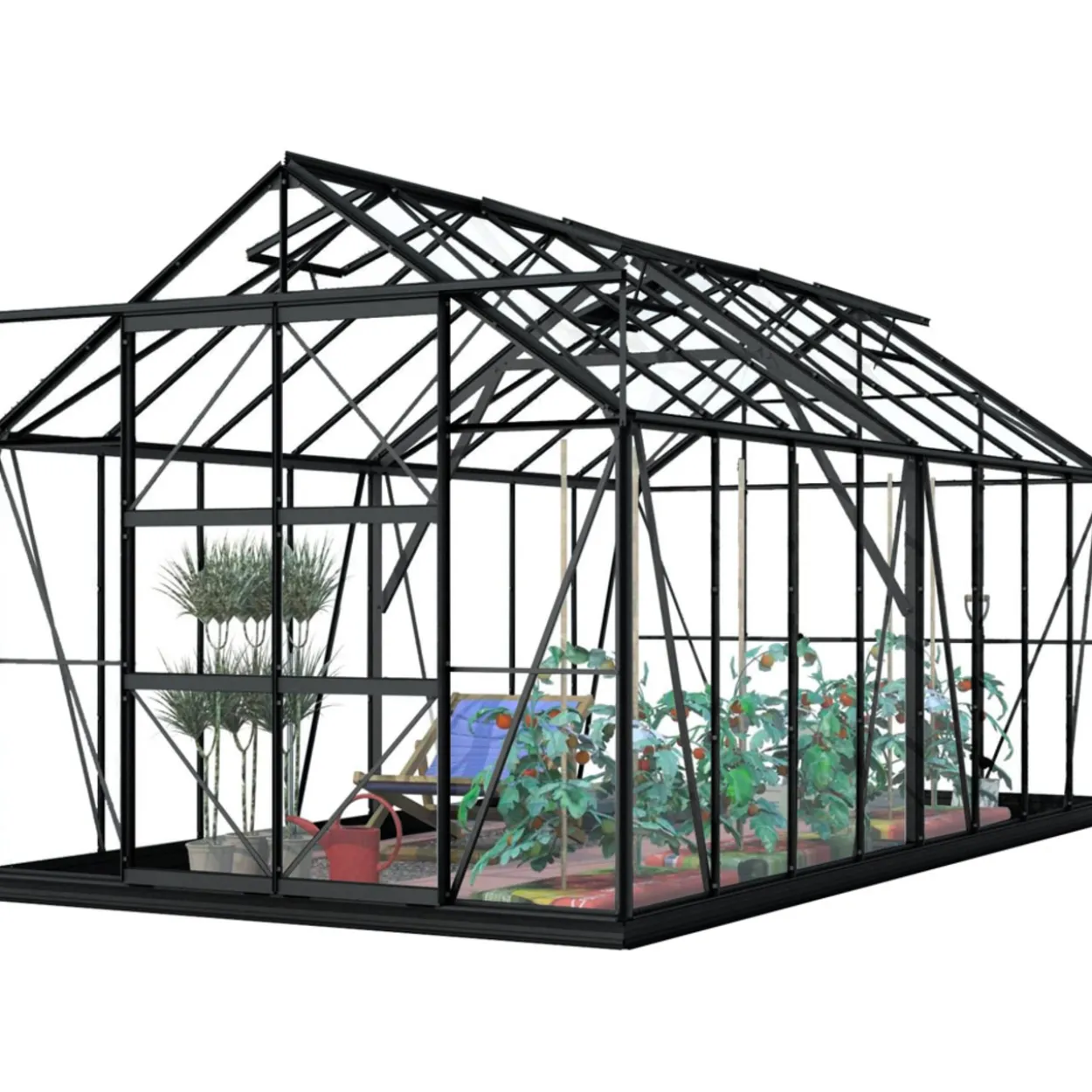 Kasvihuone Lykke Hybrid 13m2, musta
