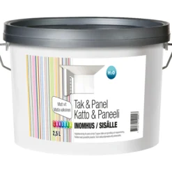 Katto- ja paneelimaali 2,5 l valkoinen