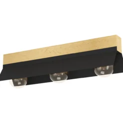 Kattovalaisin EGLO Tarrafo 3x40W 64x15cm musta/puu