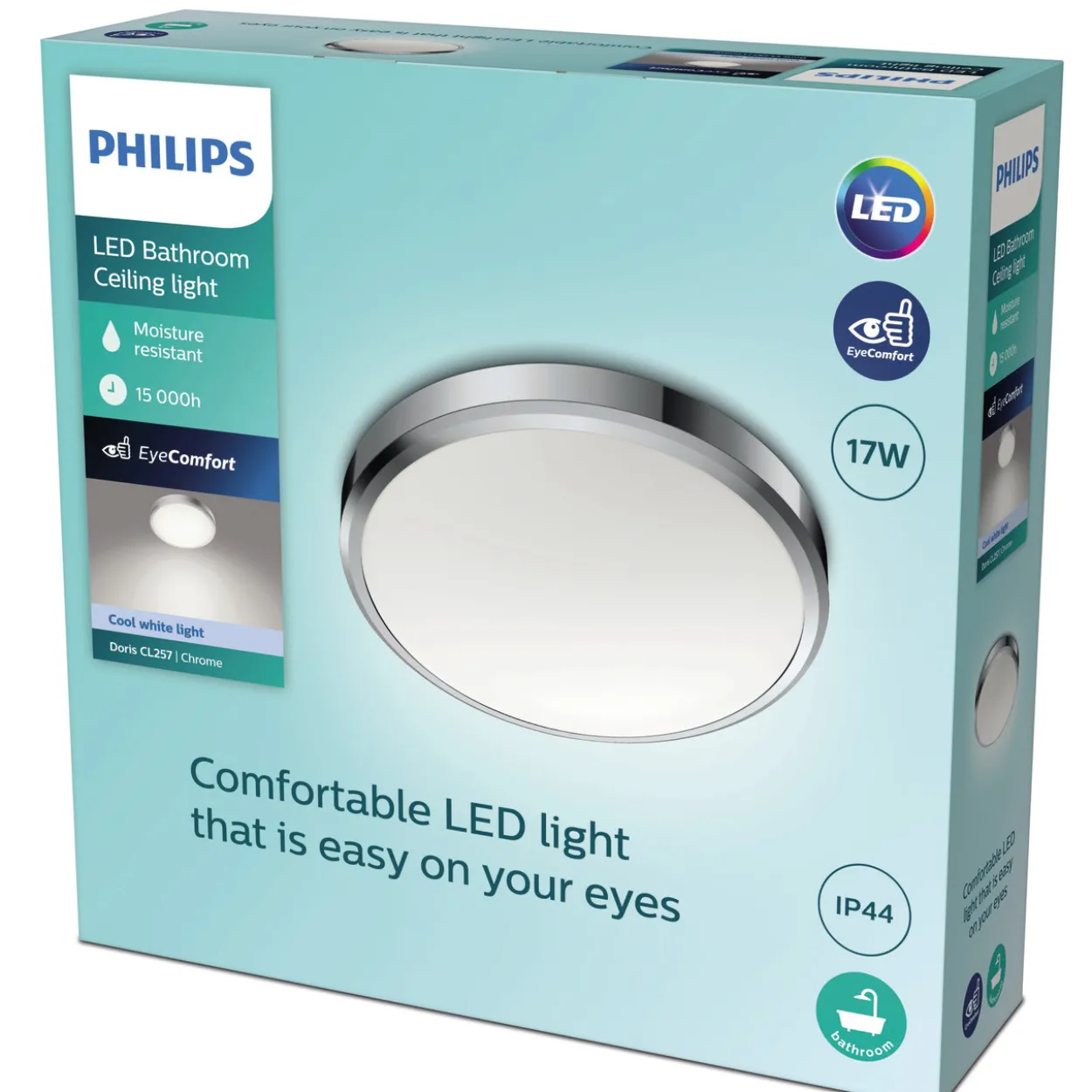 Kattovalaisin Philips Doris CL257 kromi 17W 40K IP44