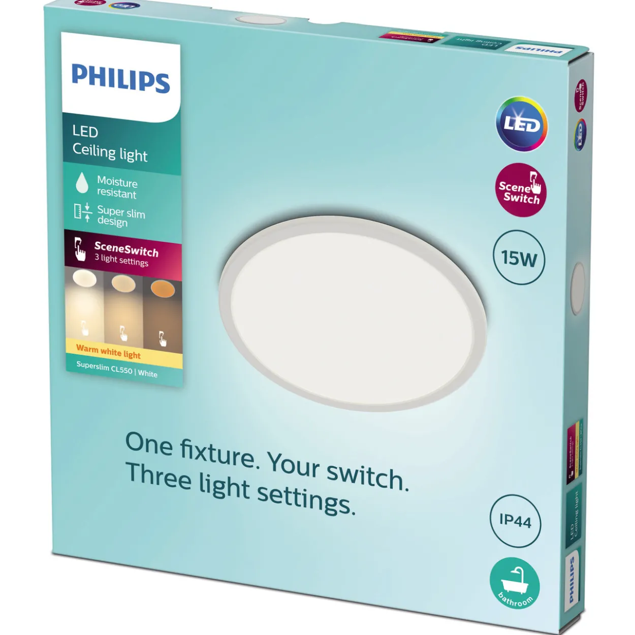 Kattovalaisin Philips Superslim CL550 SS RD 15W 27K W WVIP4406