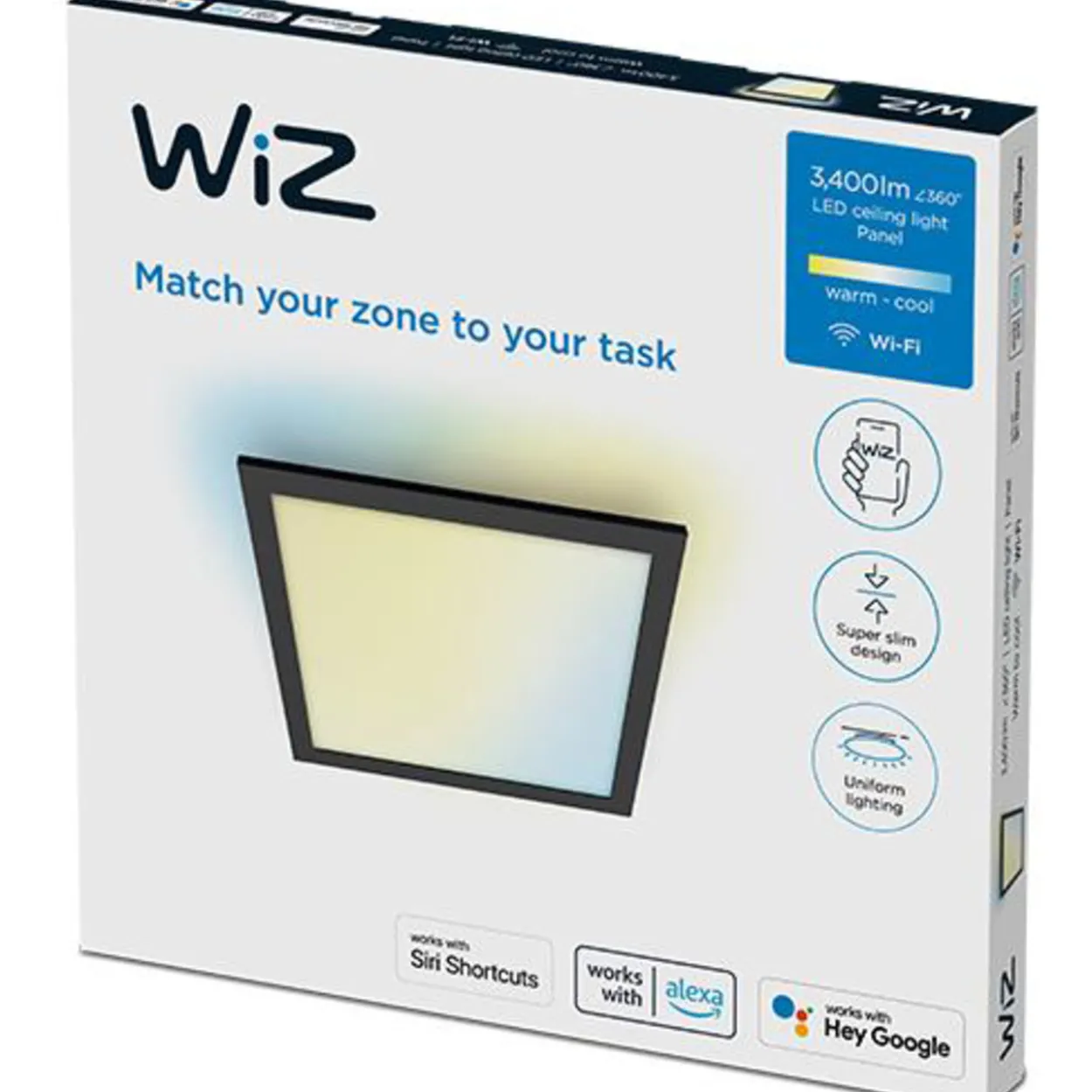 Kattovalaisin WiZ Panel musta SQ 36W 27-65K TW