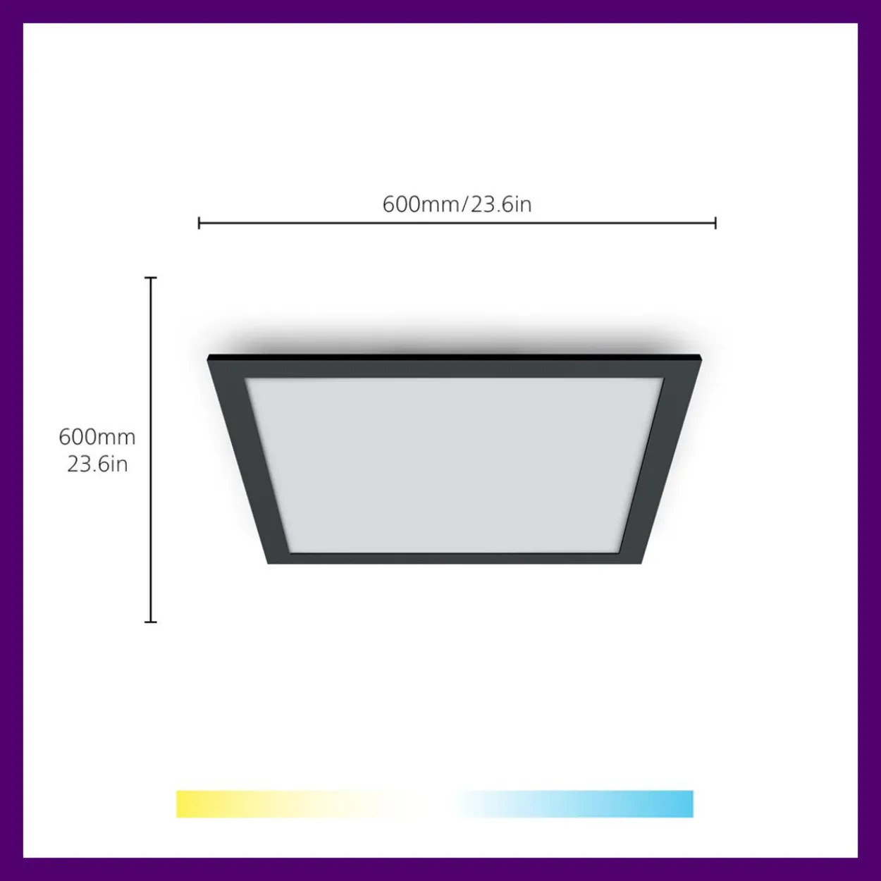 Kattovalaisin WiZ Panel musta SQ 36W 27-65K TW