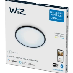 Kattovalaisin WiZ SuperSlim 16 W RD 27-65K TW, musta