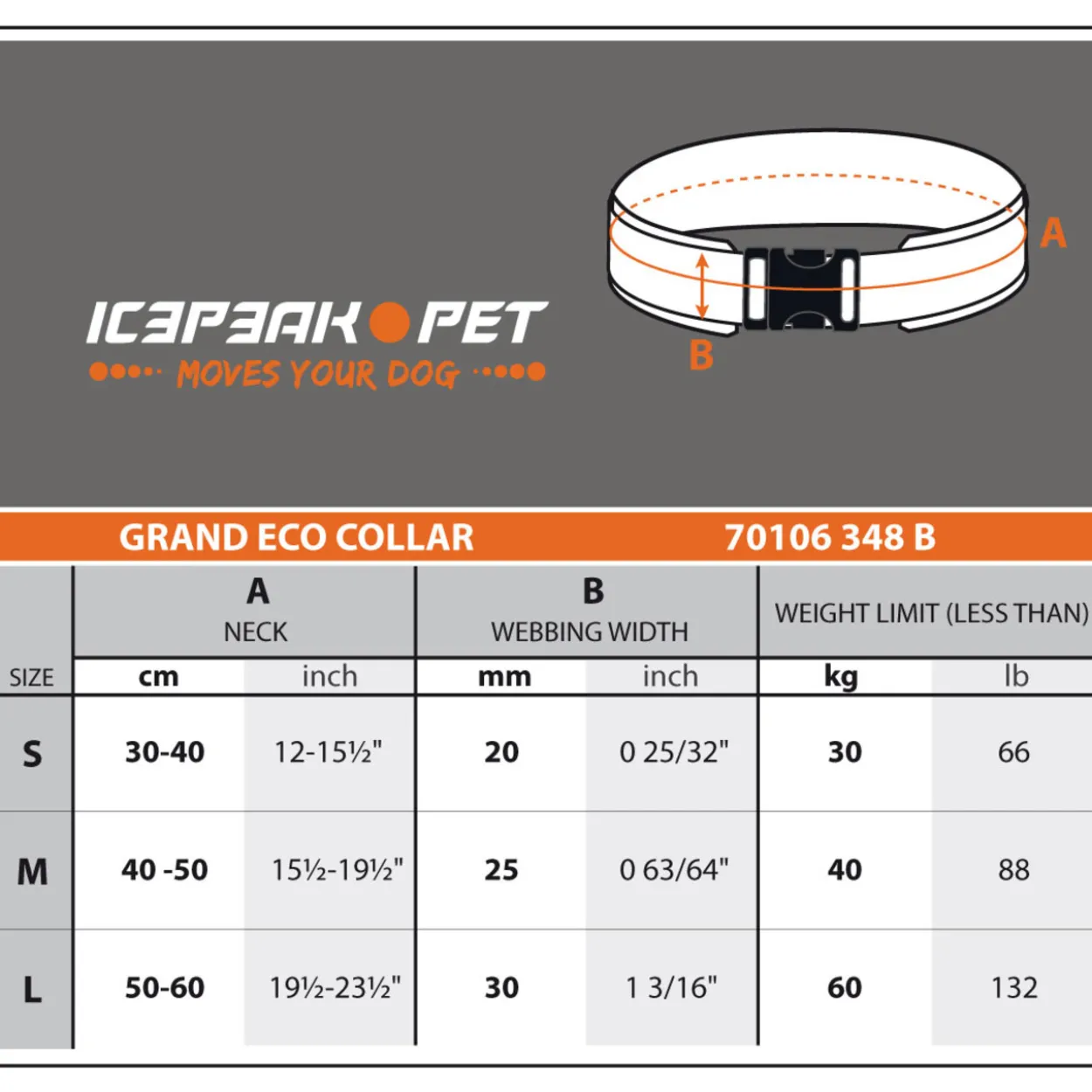 Kaulapanta Icepeak Pet Grand Eco musta/oranssi