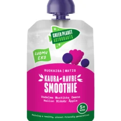 Kaurasmoothie Green Planet Astronauts 100 g vadelma-mustikka-omena luomu 5 kk+