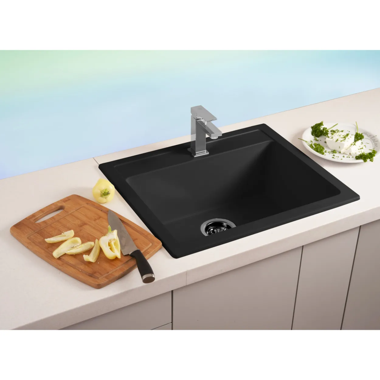 Keittiöallas Aqualine 600 x 500 mm X-Granit grafiitinmusta