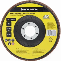 Keraaminen lamellilaikka 125 mm 80