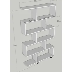 Kirjahylly Chic Home 90 x 22 x 156 cm Elina ruskea