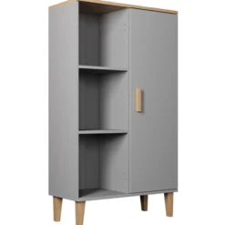 Kirjahylly Kocot 120 cm Denver harmaa/beige