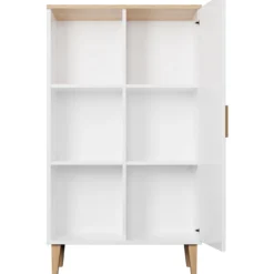 Kirjahylly Kocot 120 cm Denver valkoinen/beige