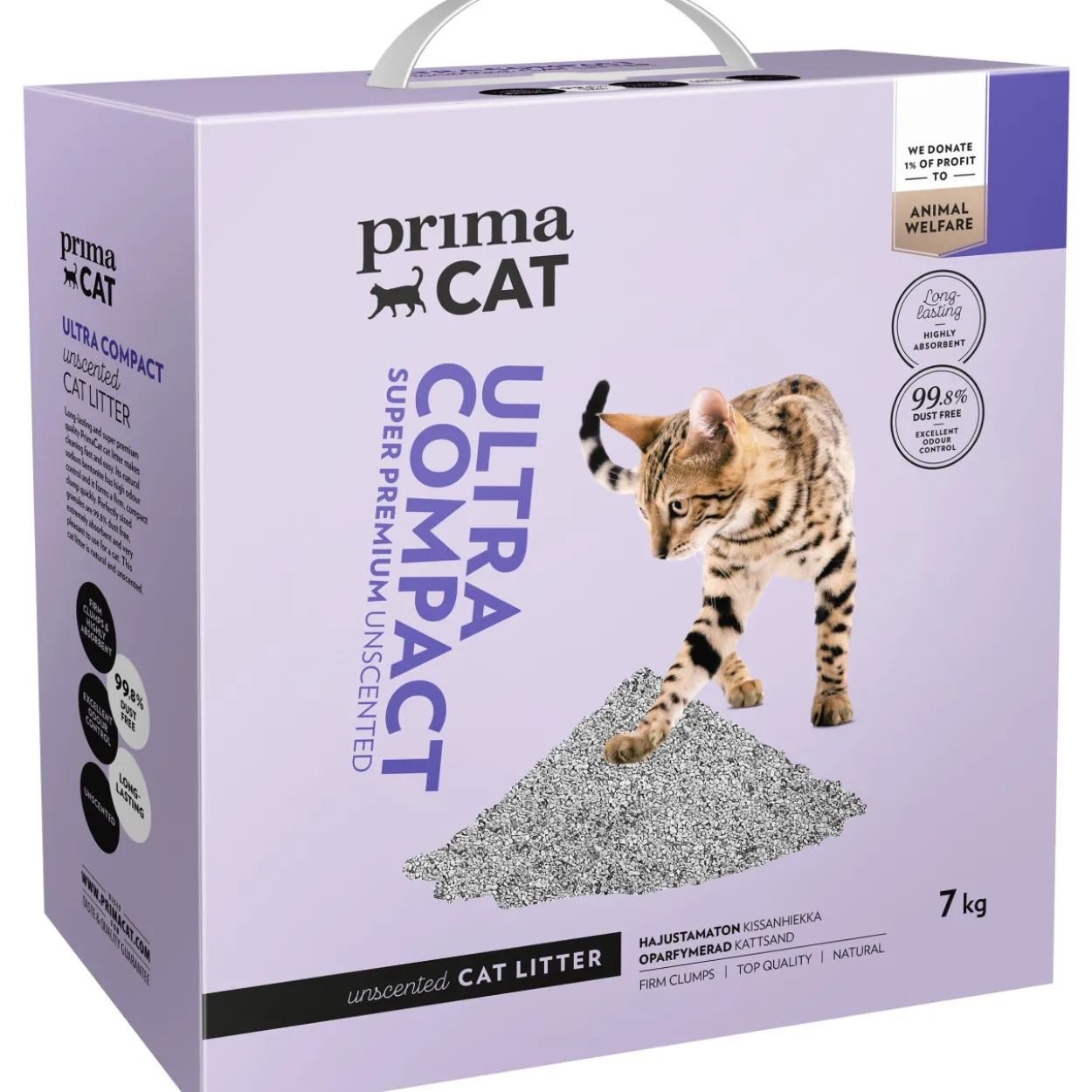 Kissanhiekka PrimaCat 7 kg Ultra Compact Unscented
