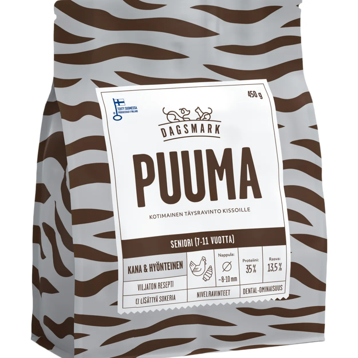 Kissanruoka Dagsmark 450 g Puuma kana-hyönteinen senioreille