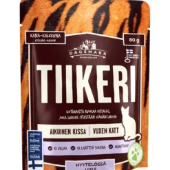 Kissanruoka Dagsmark 80 g Tiikeri kana-kalkkuna hyytelössä