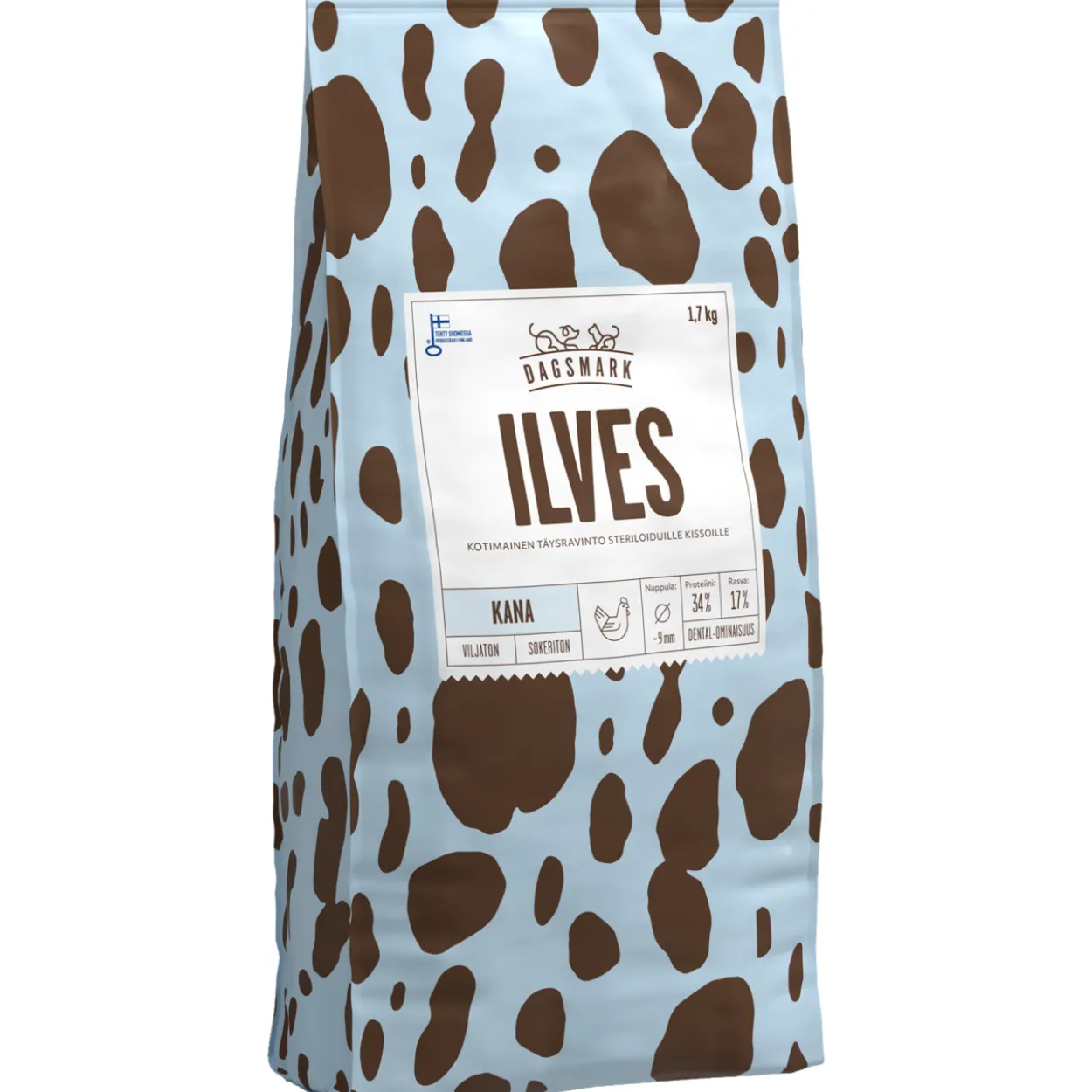 Kissanruoka Dagsmark 1,7 kg Ilves viljaton kana steriloiduille kissoille