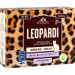 Kissanruoka Dagsmark 8 x 80 g Leopardi kana-nauta hyytelössä